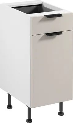 Produktbild von küchenunterschrank 40 cm mit Schubladen ohne Arbeitsplatte,  Sorento D40S1 Weiß/Beige