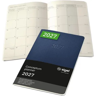 Obrázok produktu pre Mesačný kalendár Conceptum 2027, cca formát A5, tmavomodrý