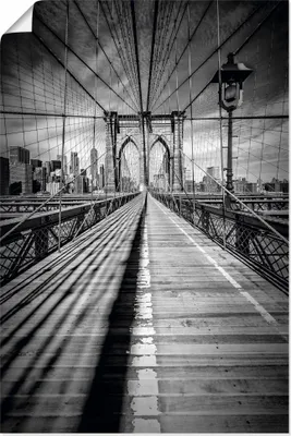 Produktbild von ARTland Poster Brooklyn Bridge, New York City Monochrom Größe: 20x30 cm