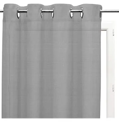 Vorhang 140x250 cm, Grau, 10% Leinen, 90% Polyester, Ösen