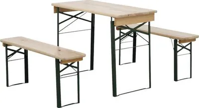 Produktbild von Festzeltgarnitur 110 cm ohne Rückenlehne 3-teilig, Tisch 50 cm Breite