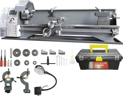 Zdjęcie produktu dla Tokarka do metalu 21x75cm 750W 0-2500obr/min bezszczotkowa zestaw narzędzi
