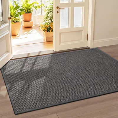 Immagine prodotto di Tappetino antiscivolo per interni, lavabile, colore grigio, dimensioni 90 x 150 cm