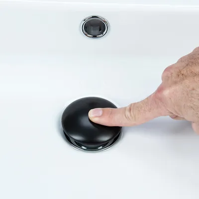 Produktbild von Cornat Ablaufventil für Waschtische, 1 1/4 Zoll AG, Ø 66 mm, Push-Open-Funktion, matt schwarz