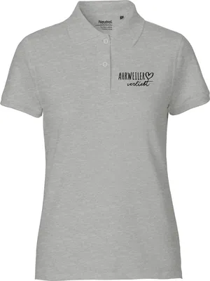 Produktbild von Huuraa Damen Polo Shirt Ahrweiler verliebt S Sport Grey Bio Baumwolle Fairtrade Poloshirt Geschenkidee