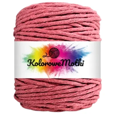 Produktbild von Makramee Garn 5mm 100m schmutziges Rosa | Große Rolle, Naturliche Stark, Baumwollgarn Baumwollschnur, Perfekt für Basteln