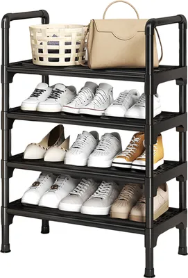 Produktbild von Stapelbares Schuhregal, Aufbewahrungs-Organizer, rostfrei, stark belastbar, einfache Montage, Eingangsbereich, Flur, Schrank, Schuhständer