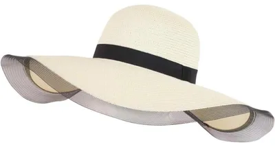 Productafbeelding van Schlapphoed, strooien hoed, damesmodel, met rand, one size, kleur: ivoorwit
