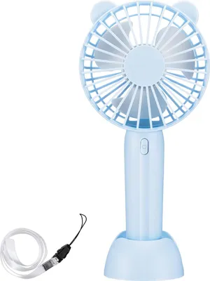 Produktbild von Mini-Tragventilator, Gsedaox, Kunststoff, 3 Geschwindigkeitsstufen, 1500 mAh, Blau
