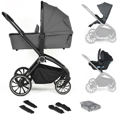 Produktbild von BabyGo 3in1 Kombikinderwagen Harmony, grau