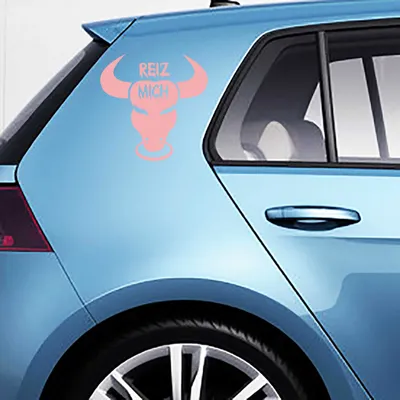 Produktbild von Aufkleber - Autoaufkleber-Set "Reiz Mich!" 2 Stk. je 60cm x 60cm hellrosa - Tuning Carystyling Heckscheibe Auto
