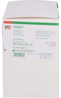 Obrázok produktu pre Kompresy Gazin sterilné 10x10cm, 30X10 ks KOM