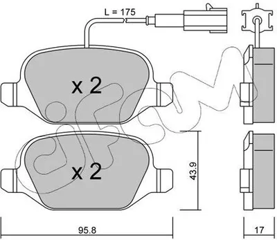 Produktbild von CIFAM Bremsbeläge Satz Hinten Bremsklötze für ALFA ROMEO MITO (955) 822-323-2