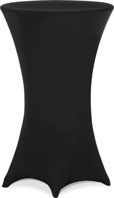 Image de DEUBA® Housse de table de bar bistrot ronde noir Ø80-85 cm nappe mange debout protection table de cocktail tissu stretch