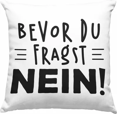 Produktbild von Trendation - Lustige Deko-Kissen mit Füllung 40x40 - Bevor Du Fragst NEIN! - Arbeitskollege Sprüche Geschenke für Kollege Lustige  Deko-Kissen mit Füllung 40x40 Geschenk Sarkastischer Spruch (Rosa)