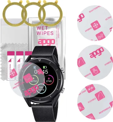 Produktbild von apgo 3 Stück Schutzglas, klar, kompatibel mit Lotus Smartime Smartwatch, Hybrid 8H, Ersatz für Hartglas, Displayschutzglas, Bildschirmschutz, Displayschutz, kratzfest