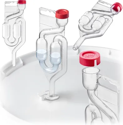 Image de KADAX Tube de fermentation en plastique pour cuve de fermentation, bonde de fermentation pour une fermentation sûre du vin, tube de fermentation avec couvercle, embout de fermentation pour ballon à vin & ballon de fermentation