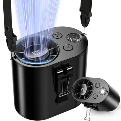 Obrázek produktu pro Přenosný ventilátor na opasek – osobní ventilátor – 10 rychlostí – baterie s kapacitou 10000 mAh (nabíjecí) – LED displej – vhodný pro práci venku