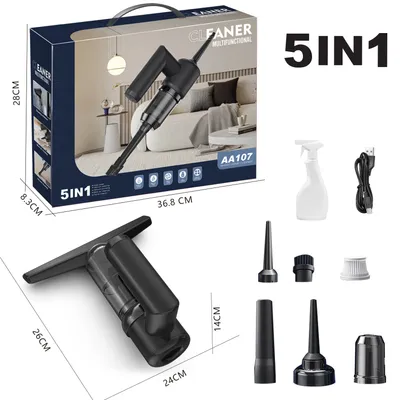 Produktbild von 5-in-1 staubsauger und glaswischer – multifunktionale reinigungsmaschine für auto und haus, saugt und wischt effektiv.