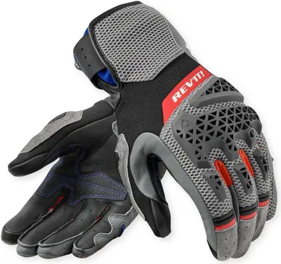 Image de Gants de moto Revit Sand 5 pour femmes, noir/gris/rouge, XL