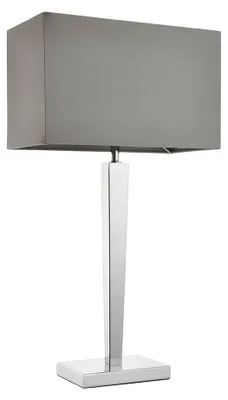 Imagen del producto de Lámpara de mesa rectangular MORETO, cromada-gris, 1xE27x60W, metal, dimensiones: 66x36x18 cm, IP20, Endon
