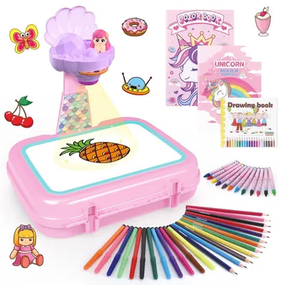 Immagine prodotto di Kit per bambini di 3-5 anni, con proiettore per disegnare e 72 immagini, ideale per attività creative