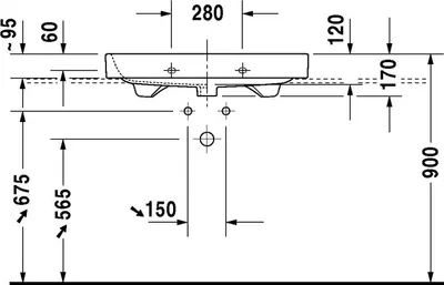 Produktbild von Duravit Duravit Möbelwaschtisch HAPPY D.2 m ÜL HLB 800x505mm geschl 1 HL we WG