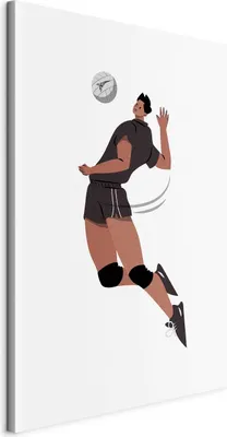 Produktbild von Italienischer Leinwand Leinwandbild - Volleyball Player on a White Background - Illustration 80x120 cm Abstrakt i-B-10052-b-a