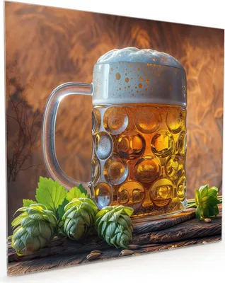 Produktbild von Küchenrückwand Spritzschutz Glas mit Motiv Bierkrug 40 x 40 cm