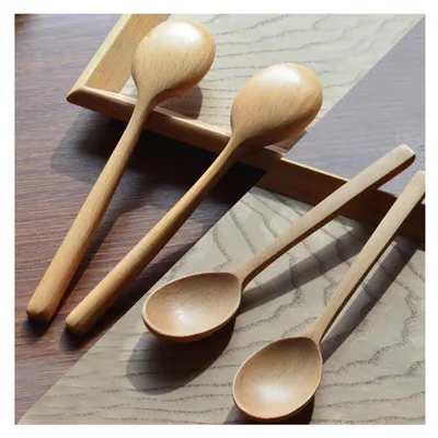 Obrázok produktu pre Sada 4 drevených lyžíc, 18 cm, s dlhou rukoväťou