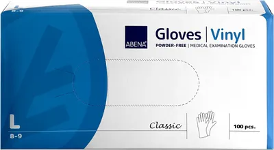 Produktbild von ABENA Classic Vinylhandschuhe puderfrei Größe L, 100 St. Handschuhe