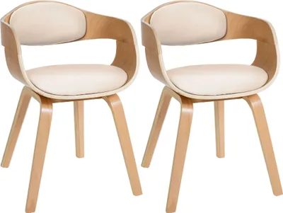 Two chairs are shown against a white background.