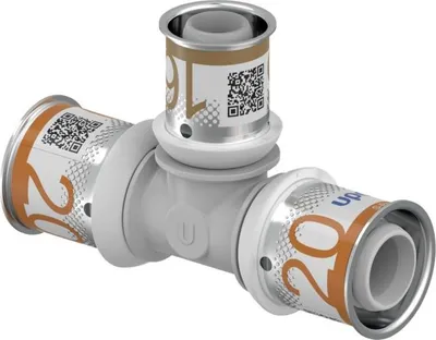 Productafbeelding van UPONOR S-Press PLUS, T-stuk, verkleind, PPSU, 20-16-20, 1 stuk.