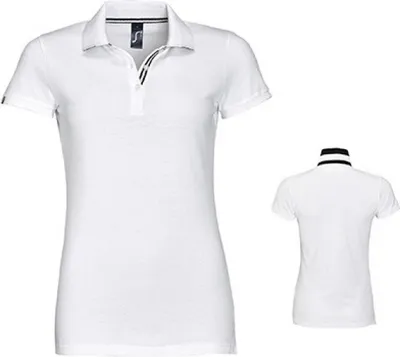 Produktbild von SOLs 01407 | Damen Polo Shirt Patriot - Farbe: White/Black/White/Black - Größe: L