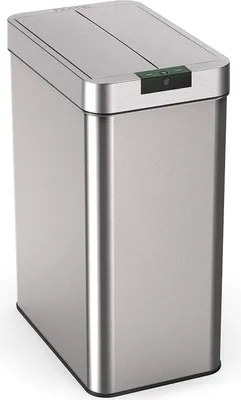 Image de Iqtech Papallon 49 L, déchets sans contact qui s'énervent, acier inoxydable argenté