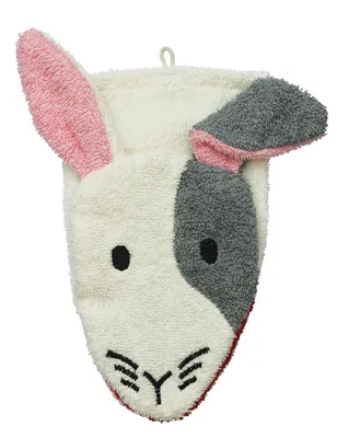 Produktbild von Fürnis Waschlappen mit lustigen Tiermotiven Gross 100% Bio Baumwolle GOTS 567 Hase