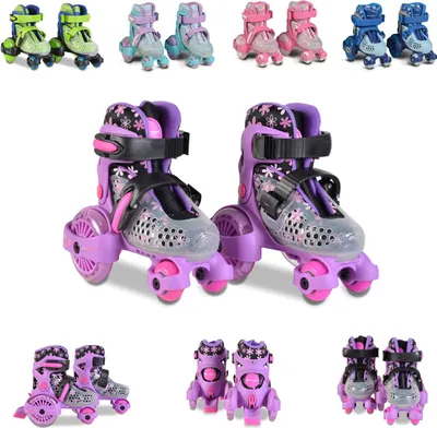 Produktbild von Byox Rollschuhe Beetle Größe XS 26-29, PolyurethanRollen, ABEC-5 Lager, Stopper hinten violett