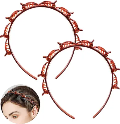 Produktbild von Frisurenhilfe Haarreif mit Klammern,Double Bangs Hairstyle Hairpin,Stirnband Haarhalter Haarschmuck Haarband,Haarreif mit Klammern