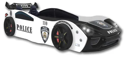 Produktbild von Autobett Kinderbett "Police" + Sportsitze 90x200 inkl. Lattenrost