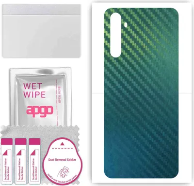 Produktbild von apgo Rückseite Schutzfolie, Skin, kompatibel mit Realme Narzo, Hinten Displayschutzfolie aus Vinylfolie, kratzfest, einfache Montage - Kohlenstoff-Chamäleon CAKA1