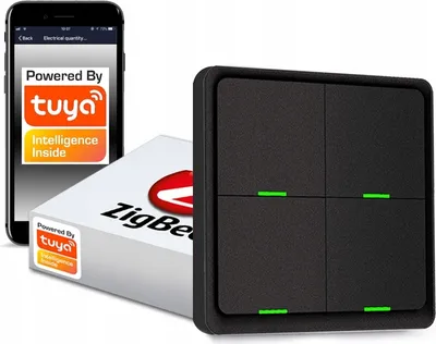 Zdjęcie produktu dla Pilot Przełącznik 12 scen 4 P ZigBee Tuya czarny