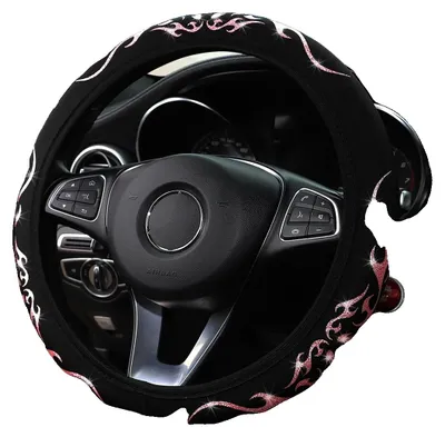 Obrázok produktu pre Poťah na volant, pružný materiál, univerzálna veľkosť, ružová farba