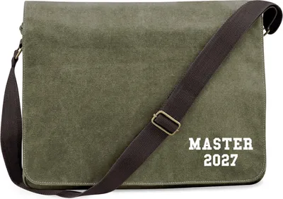 Produktbild von Huuraa Umhängetasche Master 2027 Abschluss 14 Liter Military Green Canvas Laptoptasche Geschenkidee