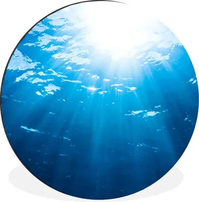Produktbild von MuchoWow® Aluminium Wandkreis Sonnenstrahlen erreichen das Wasser Ø 60 cm Wanddeko Modern Wohnzimmer - Wand Kreis - Wandbild - Schlafzimmer - Aluminium Bild - Kinderzimmer - Wohnzimmer Dekoration - Wandschmuck
