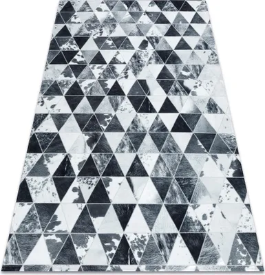 Obrázek produktu pro Koberec PATCHWORK 21722 šedá - Hovězí kůže, Trojúhelníky šedá 160x230 cm