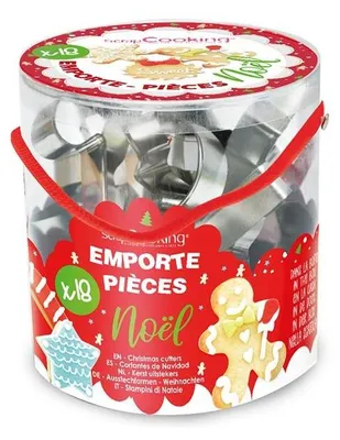 Image de Seau Emporte-pièces Noël Kit Complet Pour Biscuits De Noël - Scrapcooking