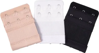 Produktbild von INF BH-Verlängerung Dreifachhaken Weiß/Schwarz/Hell Beige 3er-Pack