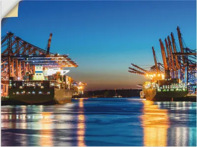 Produktbild von ARTland Wandbild, selbstklebend Hamburg Hafen am Abend 2 Größe: 60x45 cm