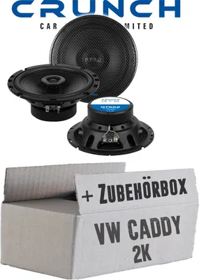 Produktbild von VW Caddy 2K Life Front - Lautsprecher Boxen Crunch GTS62 - 16,5cm 2-Wege Koax GTS 62 Auto Einbauzubehör - Einbauset