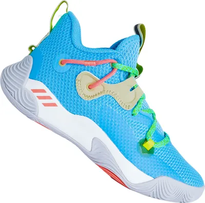 A single Adidas Harden Stepback 3 basketball shoe is shown against a white background.